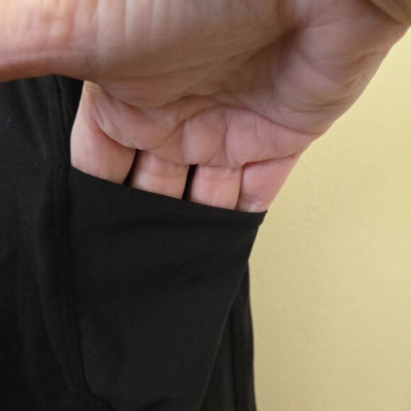 Athleta Black Skort Side Phone Pockets Elastic Drawstring Waist Size XL - Picture 4 of 6